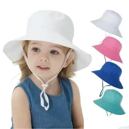 قبعات القبعات Ins دلو شمس القبعة للأطفال جودة الأزهار 16 ألوانًا