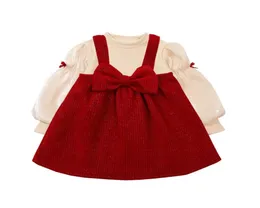 Snpbaby Princess Dresses Tuxedo Suit 2022 Vinter ny baby flicka övergripande klänning barn039s båge lilla flicka kjol2873776