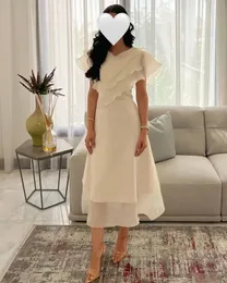 Simples nneck vestido de noite plissado sem mangas chiffon na altura do joelho zíper até renda vestido de baile cocktail formal para mulher 2024 240228