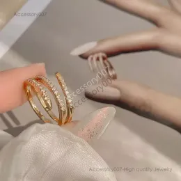 designer de jóias anéisDesigner cheio de diamante prego moda ouro sier par anel homens e mulheres noivado jóias presentes jóias