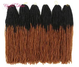 Dreadlocks ombre blonde Crochet hair extensions synthetic hair weave 18Inch braiding hair Sister Micro Locks straight 27strands wh7218164