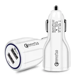 Handy-Ladegeräte 2A 12V 1,2A QC3.0 Schnellladung im Auto Volle 2,4A Dual-USB-Hochladeladegerät LL