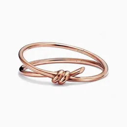 Designer Tiffay och Co V Gold High-end Knotarmband 925 Silver 18K Rose T GU Ailing samma stilkategori