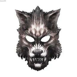 Designer Masks Halloween Wolf Mask Half Face EVA Werewolf Scary for Party Props Movie Theme Costume Carnival