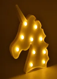 Unicornio LED Night Lights Unicorn Party 3D LED -bordslampa Novelty Animal Marquee SIGN LETTL LAMP LUMINARIA BABY KIDS2143643