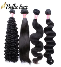 Pacotes de cabelo brasileiro tece encaracolado ondulado reto onda do corpo solto profundo 3 pcs virgem remy extensões de cabelo humano dupla trama forte b1639346