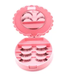 Ny 1 st akryl söt båge falska ögonfransar ögon fransar lagringslåda makeup kosmetisk spegel fodral organisator4441510