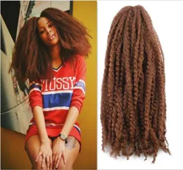 18 tum afro kinky Marley Braid Curly virkning hårförlängning syntetisk användbar hår mongolisk marley flätning hår virkning flätor bo5491911