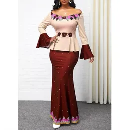 S5XL Plus Size African Long Dresses for Women Africa Dress Dashiki Ladies Clothing Ankara 240226