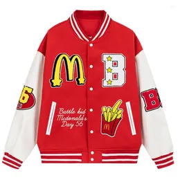 Retro Varsity Jacket: Mens Womens Embroidered Baseball Coat