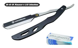 Strumenti per la depilazione Lama da 10 pezzi Rasoio manuale Bordo dritto Acciaio inossidabile Affilato Rasoio da barbiere Coltello da barba pieghevole Rasatura Bea9279352