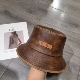 Cap Designer Eimer Hut Damen Luxus Retro Leder Wide Rand Hats Herren lässige Outdoor -Farbtöne Hut