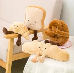 2022 Ny mjuk tecknad figur Pretzel Crossant Toast Bread Doll Plush Food Toy fylld baguette Poach Egg Decor Doll Ups6016529