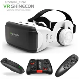 Urządzenia VR/AR Virtual Reality 3D VR okulary Shinecon Pro VR Szklanki Google Cardboard Słuchawki iOS Android Smartphone Virtual Glasses Q240306