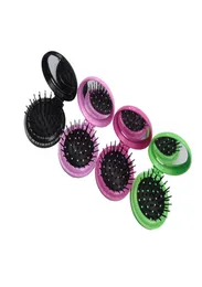 Folding Air Bag Comb with Mirror Compact Pocket Size Portable Travel Hair Brush Cosmetic Mirror Head Massager Relax7953434