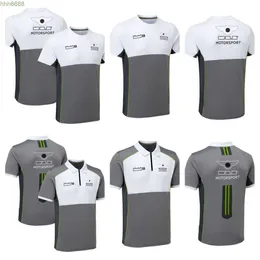 4O0F Polos F1 Racing Suit Team Lapel Polo Shirt Mens plus rozmiar krótkiego rękawu T-shirt na świeżym powietrzu Sport Sports Szybki suszący ubrania konfigurowalne