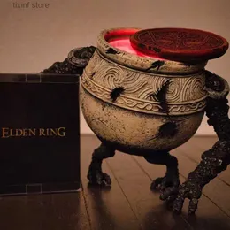 Decorative Objects Figurines Aldenfa ring poison King tripod resin decoration luminous LED lamp decoration creative decoration T240306