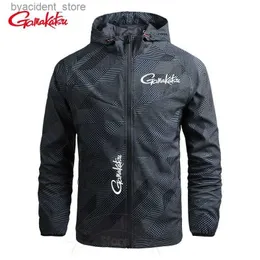 Erkekler Sıradan Gömlek Gamakatsu Açık Hızlı Kurutma Hoodie Erkekler İçin Rahat Güneş Kremi Balıkçılık Giysileri İnce Nefes Alabilir Yürüyüş Spor Ceketi L240306