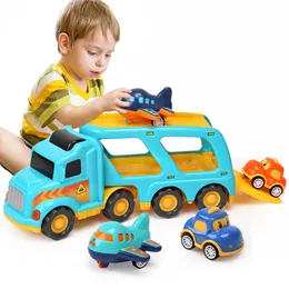 TEMI Die-casting Transport Truck Toy Car Engineering Vehicle Mixer Transport Truck Model Set Childrens Education Boy Toy 240229