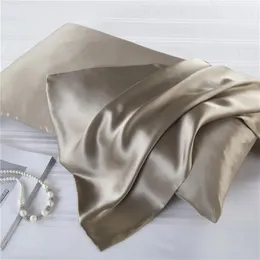 Natural amoreira seda fronha decorativa luxo 6a cama decorativa capa de almofada sólida estilo envelope luxo puro fronha 240306