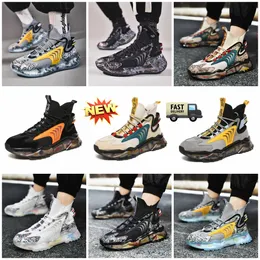 Sapatos esportivos GAI Outdoor Men Shoe Hiking Sports Non-Slip Wear-Resistant Trainings Shoes Sneaker macio e confortável ventilar plataforma alta preto