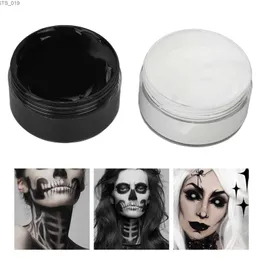 Body Paint 2PCS Halloween Face Painting Kit Highly Pigmented Face Body brus Paint Black and White for DIY Cosplay Theme Parties Body Makeup