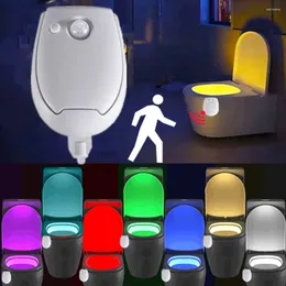 Night Lights LDHLM Toilet Light PIR Motion Sensor LED Washroom Lamp 8 Colors Bowl Lighting For Bathroom