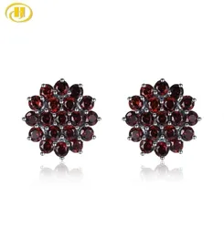 Natural Red Garnet S925 Silver Stud Earrings for Women 316 Karat Original Design Anniversary Engagement Gifts 2106183245802