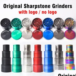 Tubos de fumar Sharpstone Grinder Herb Acessórios Metal Liga de Zinco Tabaco Herbal Grinders 4 Camadas 40/50/55 / 6M Diâmetro 7 Cores Dr Dh2T0