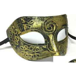 Party Masks Retro Plastic Roman Knight Mask Men And Women Masquerade Ball Favors Dress Up Mascara De Caballero Romano Plastico Kunst Dhwbd