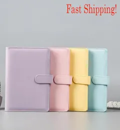 A6 Renkli Yaratıcı Macarons Bağlayıcıları Defter Kabuk Looseleaf Not Defteri Spiral Bağlayıcı Sayfa Glitter Şeffaf Depolama Çantası7249409