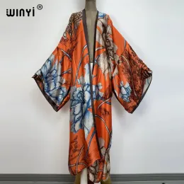 Costumi da bagno Winyi 2022 Summer Vestido Longo Kaftan Kimono Holiday Beach abbiglia
