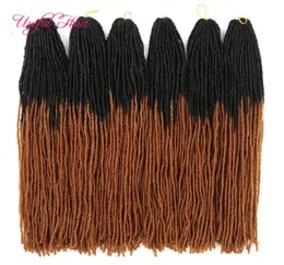 DreadLocks Ombre Blonde Crochet Hair Extensions Syntetic Hair Weave 18inch Braiding Hair Sister Micro Locksストレート27 strands WH7918181