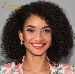 Joedir Afro Kinky Curly Bob Lace Front Peruka Krótkie koronkowe przednie ludzkie peruki włosy Brazylijskie Remy Curly Human Hair Peruka Fast 2800877