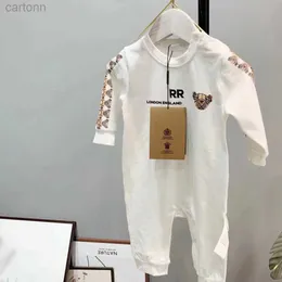 Footies macacão para bebê recém-nascido menina marca dos desenhos animados traje de algodão roupas macacão crianças bodysuit para bebês romper outfit alta qualidade 240306