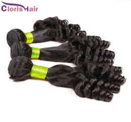 Aunty Funmi Extensions Bouncy Spiral Romance Curls obearbetade Malaysian Virgin Spring Curly Human Hair Weave 3 Bundles Affärer6862254