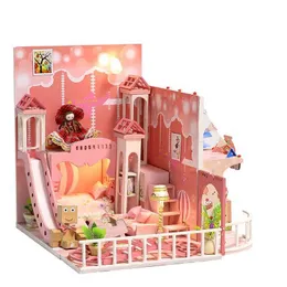建築/DIYハウスDIYドールハウスCASA DIYミニチュアドールハウスと子供用の家具おもちゃ誕生日プレゼントクリエイティブギフトK029