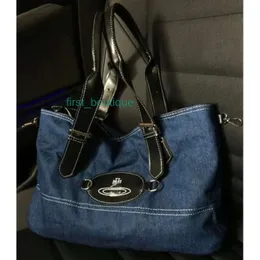 Borse tote vintage Saturn Borsa da donna in denim a spalla da pendolarismo di grande capacità