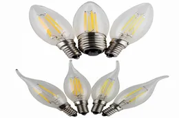 薄暗いE14 E12 E27フィラメントLEDランプ220V 110V 2W 4W 6W LED EDISON BULB GLASS DIMMINGフィラメントキャンドルランプクリスマスライト5180476