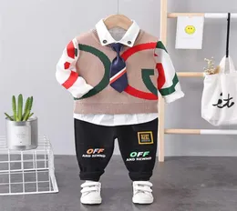 Spring Autumn Baby Clothing Sets Children BoysGirls Tracksuits Kids Brand Sport Suits Kids Cotton VestShirtpants 3pc Set 2110202854649