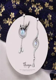 Thaya Real 925 Sterling Silver Handmade Designer Dangle Horns Earring女性高品質の日本のスタイルの高品質の宝石2106165843328