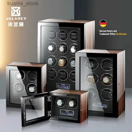 Watch Bands Luxury Automatic Winder Safe Box with Mabuchi Motor LCD Touch Screen and Wooden Accessories Boxes Remote Control L240307