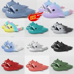 New Designer Woman Sandal Summer Slippers for Men Couples Indoor Outdoor Shark Slides Thick Soled Shoes Kids Flat Sandals Gradient Flip Flops GAI