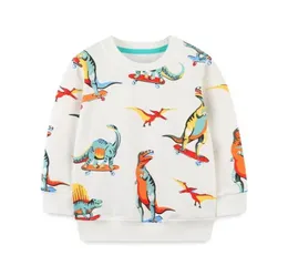 Hoppningsmätare Ankomst Autumn Winter Children's Sweatshirts med dinosaurier Tryck Bomull Boys Girls Sport Shirts Costume 2101152571706