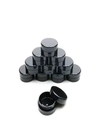 3 Gramm Kosmetikprobe, leeres Glas, runder Kunststofftopf, schwarzer Schraubdeckel, kleine kleine 3-g-Flasche für Make-up, Lidschatten, Nägel, Powde5371231