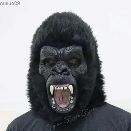 Designer Masks Gorilla Mask with Realistic Chimpanzee Halloween Cosplay Jungle Black Ape Funny Horror Adult Full face Latex Costume