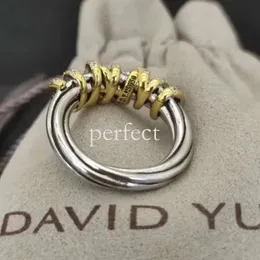 Dy Twisted Vintage Band Designer David Yurma Jewelry Rings för kvinnor Män med diamanter Sterling Silver Sunflower Luxury Gold Plating Engagement Gemstone Gift 162