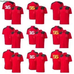 Polo da uomo T-shirt da uomo e da donna del team F1 Polo Four Seasons Formula One Red Racing Suit Ufficiale personalizzabile 5gvq