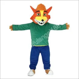 2024 Halloween Multicolor Fox Mascot Costume عالية الجودة تخصيص رسم كاريكاتوري أفخم الأسنان الأنيمي موضوع البالغ حجم الكريسماس كرنفال فستان