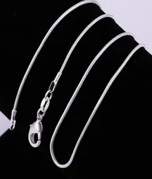 Smycken andra tillbehör 1mm 1624 tum 925 sterling silver orm kedja halsband mode orm halsband4358599